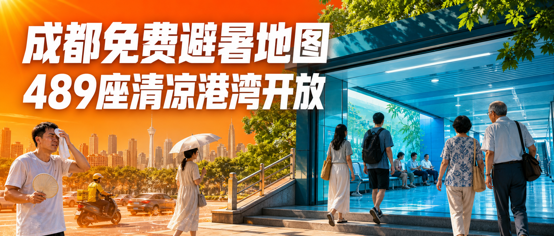成都免费避暑地图，489座清凉港湾开放